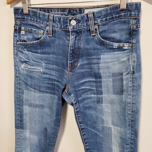 AG ADRIANO GOLDSCHMIED Ex-Boyfriend Slouchy Slim Patchwork Jeans Women's 27 x 26 - Picture 5 of 15